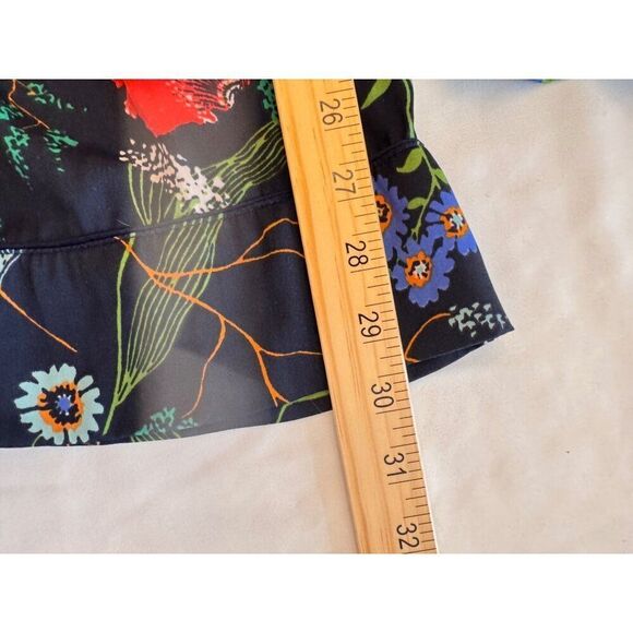 Aerie Navy Floral High-Waisted Palazzo Lounge Pants - Size M EUC Satin Feel - Picture 10 of 11